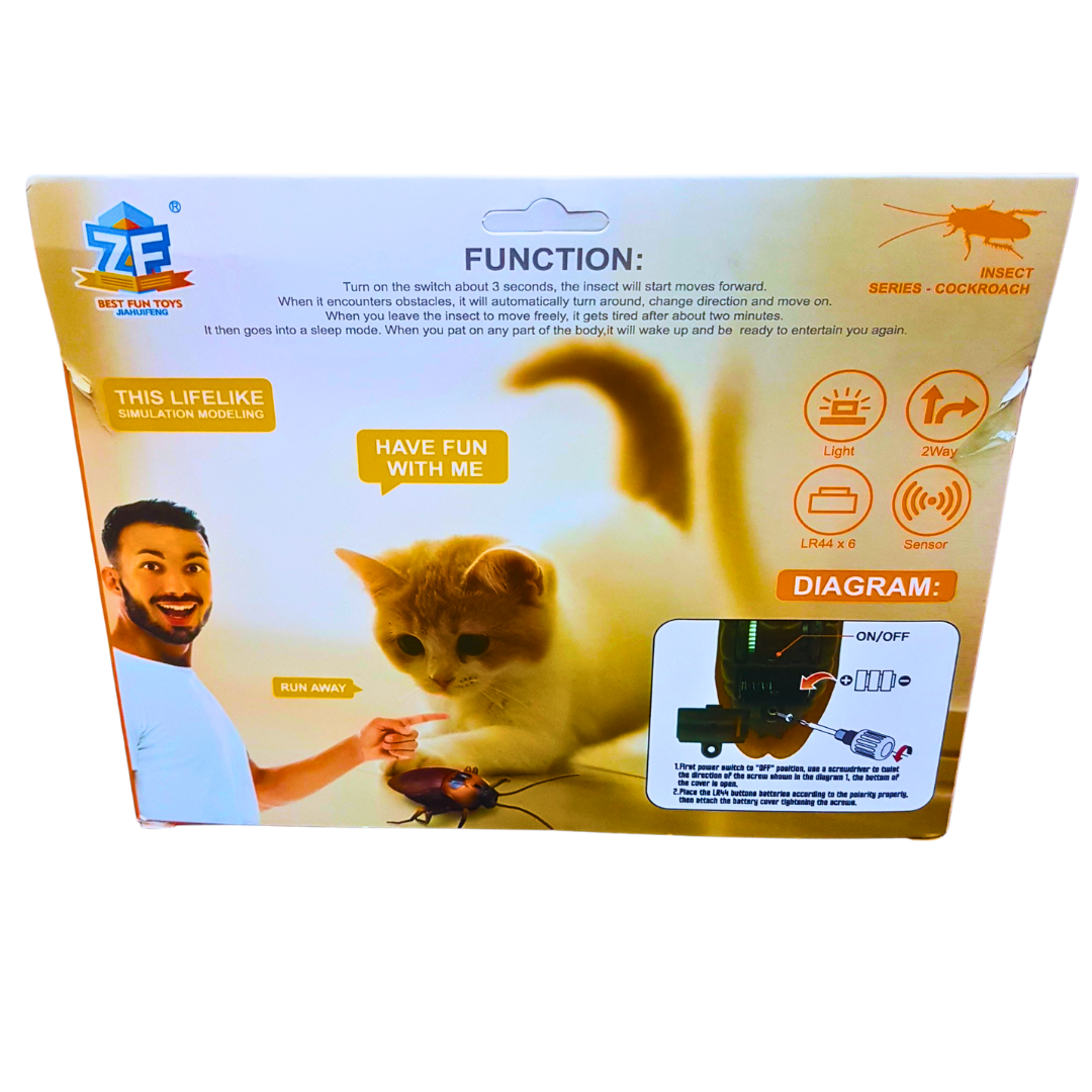 Remote-Control Cockroach Toy for Kids & Pets – Realistic Sensor-Activated Insect Prank Toy with Lights | ZF Tricky Toys Series