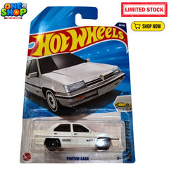 Hot Wheels Proton Saga Die-Cast Car – 1:64 Scale Mattel Toy Car | Classic Sedan Collectible for Kids