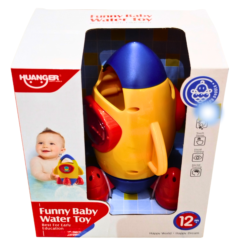 Rocket-Shaped Baby Bath Toy – Funny Water Toy for Toddlers 12 Months+ | Early Learning Bathtime Toy with Water Spray & Grip Handle Main image