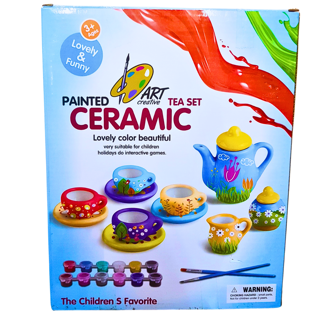 DIY Ceramic Tea Set for Kids - 17-Piece Painting and Creative Art Kit (3+) Secondary image