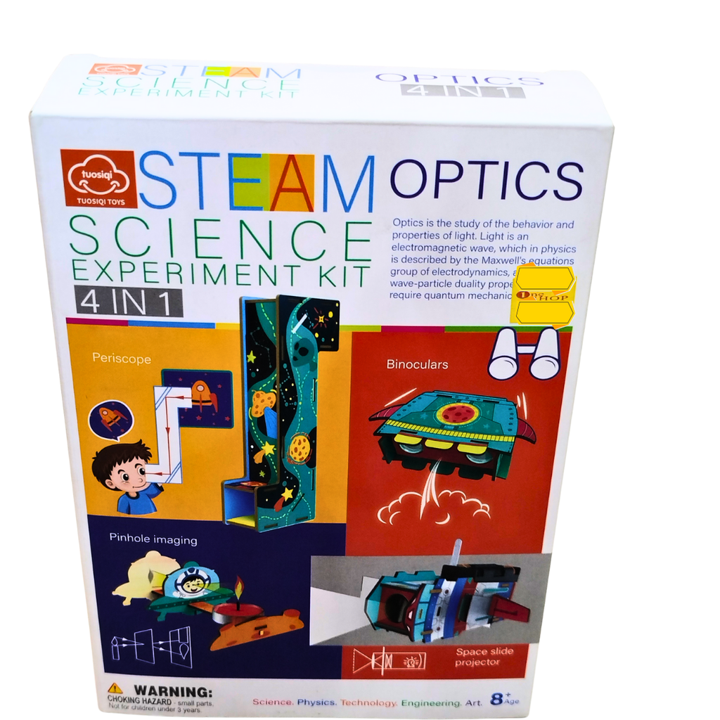 🔬 TuoSiQi STEAM Optics Science Kit – 4-in-1 DIY Light & Vision Experiments for Kids (8+ Years) | Build Periscope, Binoculars & Projectors