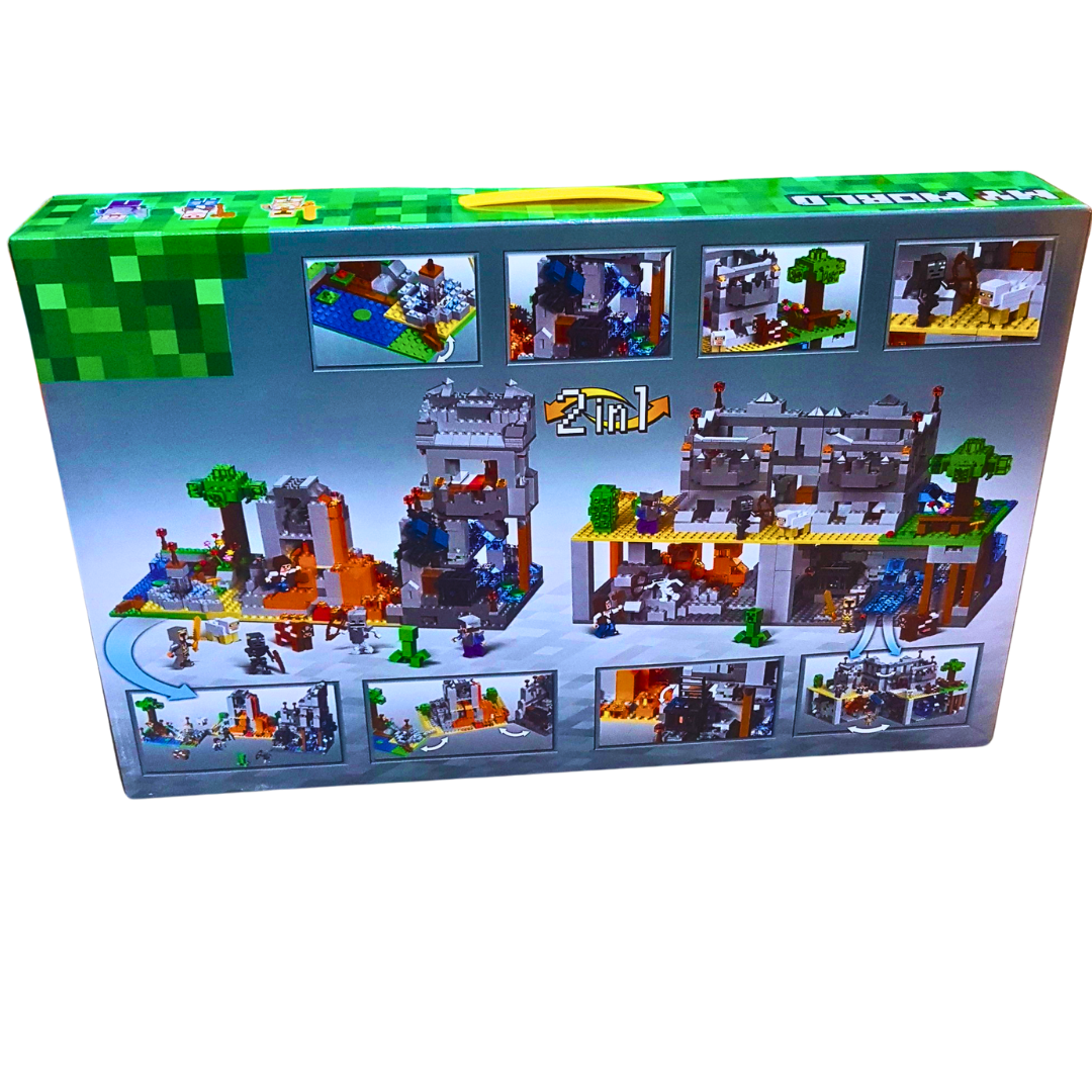My World Fortress & Underground Mine Building Set – 818-Piece 2-in-1 Adventure Playset with Mini Figures (Ages 6+)