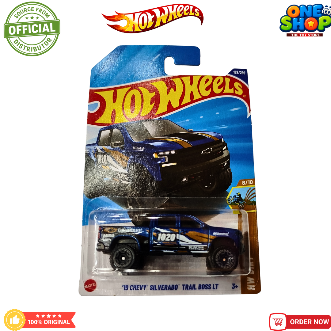 Hot Wheels ’19 Chevy Silverado Trail Boss LT Die-Cast Truck 2025 – Off-Road Pickup Toy Car for Kids & Collectors