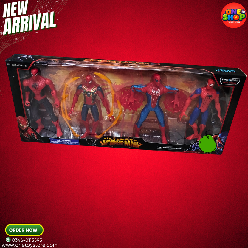 Spider-Man Action Figures Set for Kids – Ultimate Spider-Man Titan Hero Series 4-Piece Collection | Marvel Superhero Toys for Boys & Girls Main image