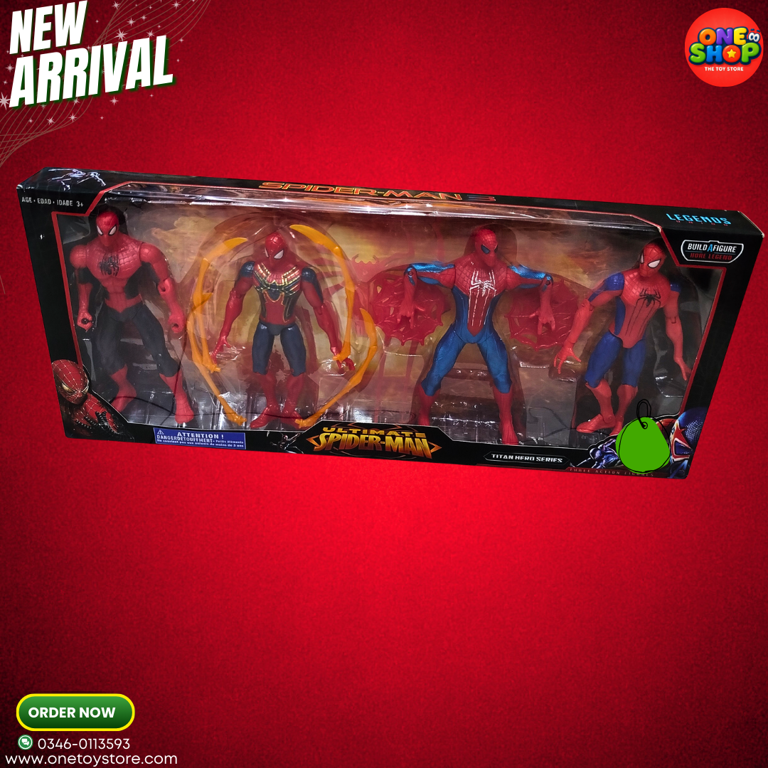 Spider-Man Action Figures Set for Kids – Ultimate Spider-Man Titan Hero Series 4-Piece Collection | Marvel Superhero Toys for Boys & Girls