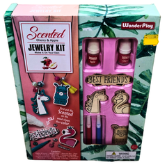 💖 WonderPlay Scented Jewelry Kit for Kids – DIY Best Friends Necklace & Bracelet Craft Set (6+ Years) | Apple & Cherry Scented Art Activity