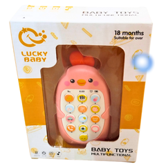 Lucky Baby Multifunctional Musical Toy Phone – Chick Design Sound & Light Mobile for Toddlers 18 Months+ | Early Learning Educational Toy
