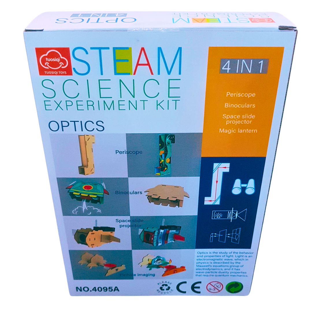 STEAM Science Experiment Kit – 4-in-1 Optics Learning Set | Build Periscope, Binoculars, Projector & Pinhole Imaging | Ages 8+ Secondary image