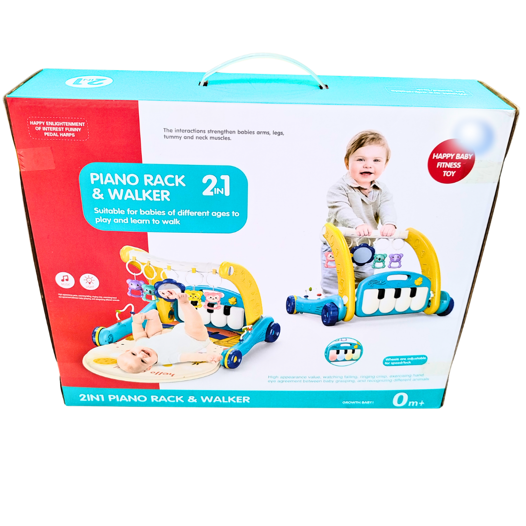 🎶 2-in-1 Baby Piano Walker & Activity Gym – Musical Learning Mat with Lights & Toys (0M+)