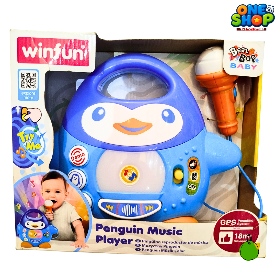Winfun Penguin Music Player for Toddlers – Interactive Musical Karaoke Toy with Microphone, Lights & Sound Effects