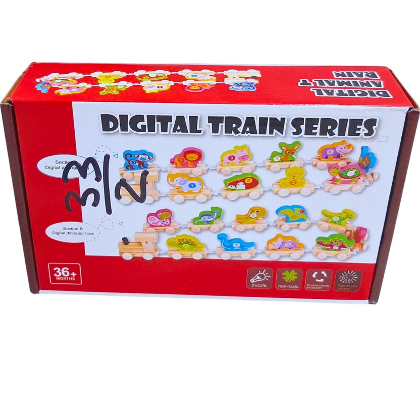 Digital Train Series - Wooden Animal and Dinosaur Train Set Main image