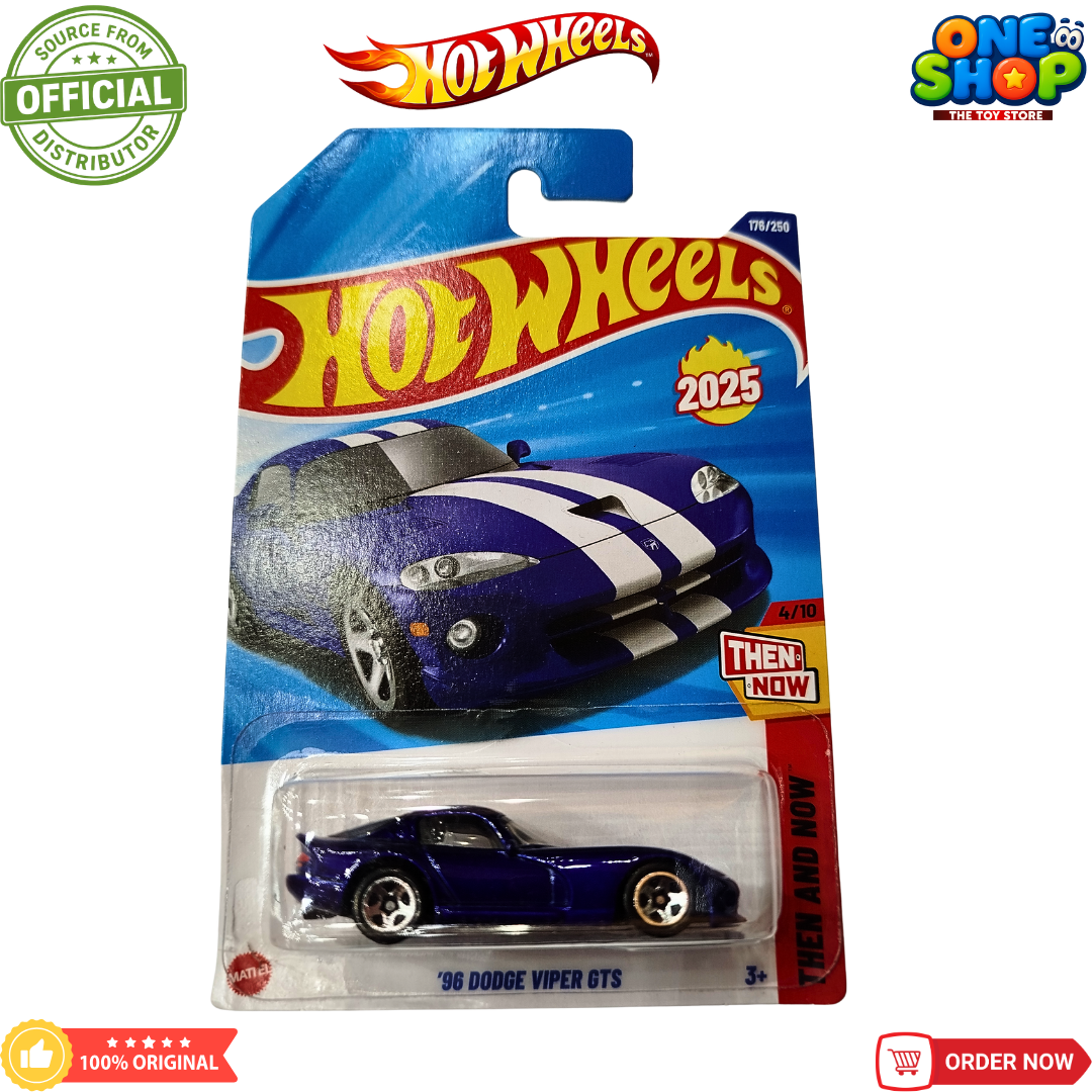 Hot Wheels ’96 Dodge Viper GTS Die-Cast Car – Then and Now Series Sports Car Toy for Kids & Collectors