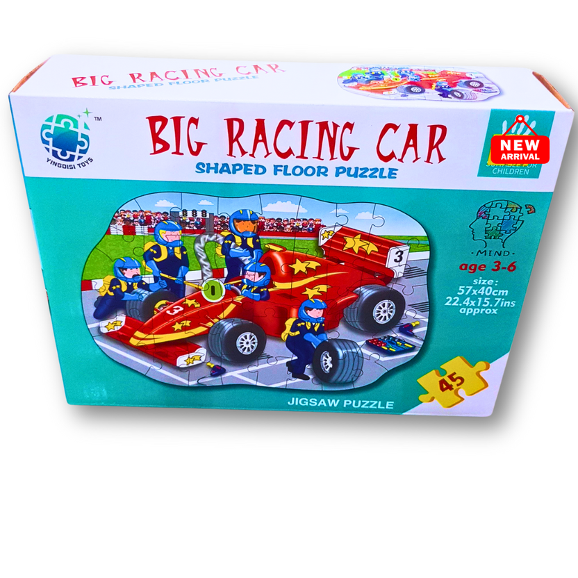 Big Racing Car Shaped Floor Puzzle – 45-Piece Jigsaw for Kids (Ages 3-6) 🏎️🧩 Main image