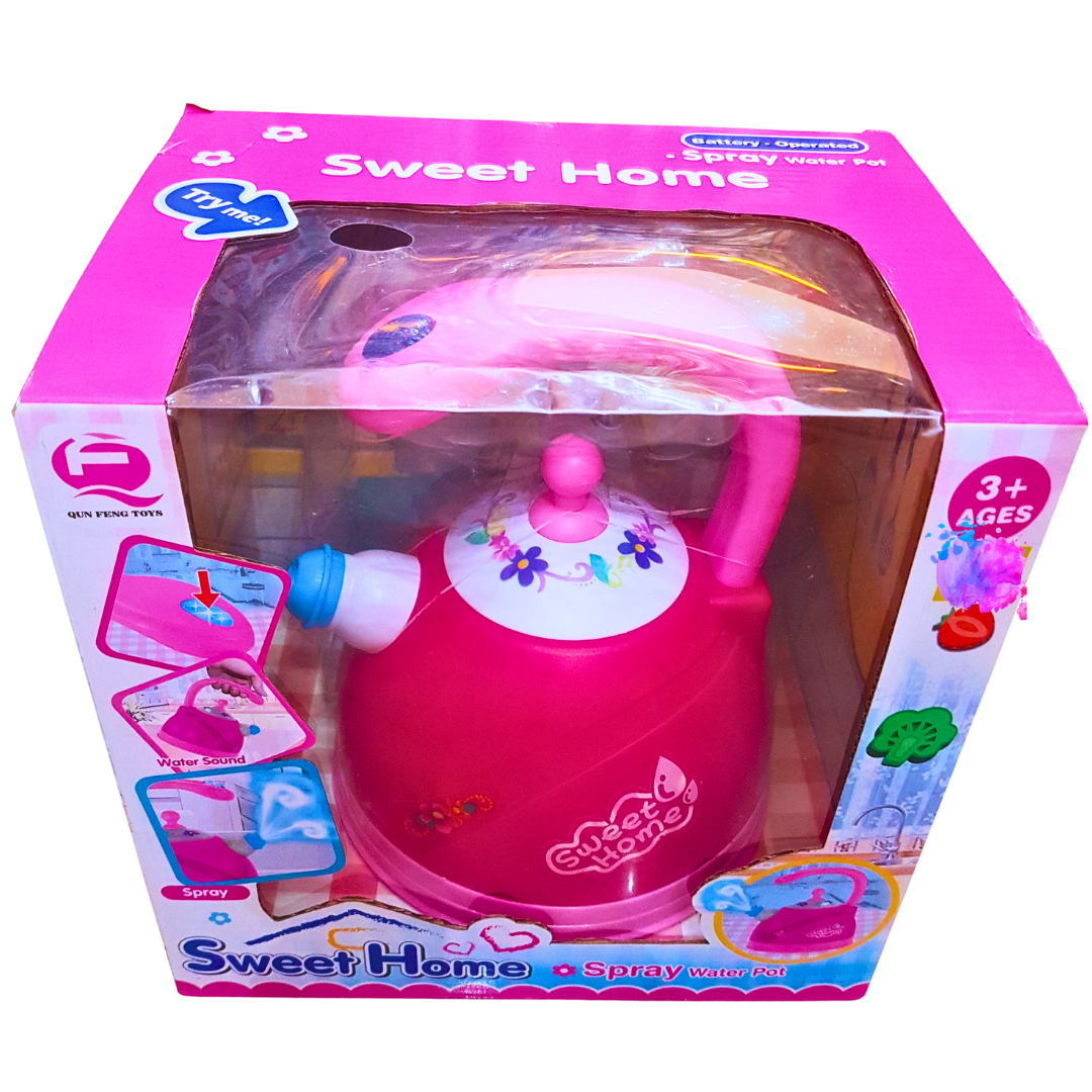 Sweet Home Battery Operated Spray Water Pot - Interactive Play Kitchen Toy for Kids