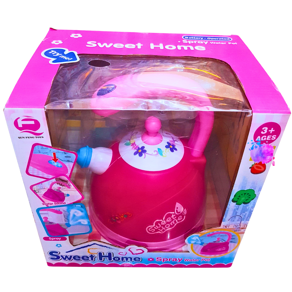 Sweet Home Battery Operated Spray Water Pot - Interactive Play Kitchen Toy for Kids