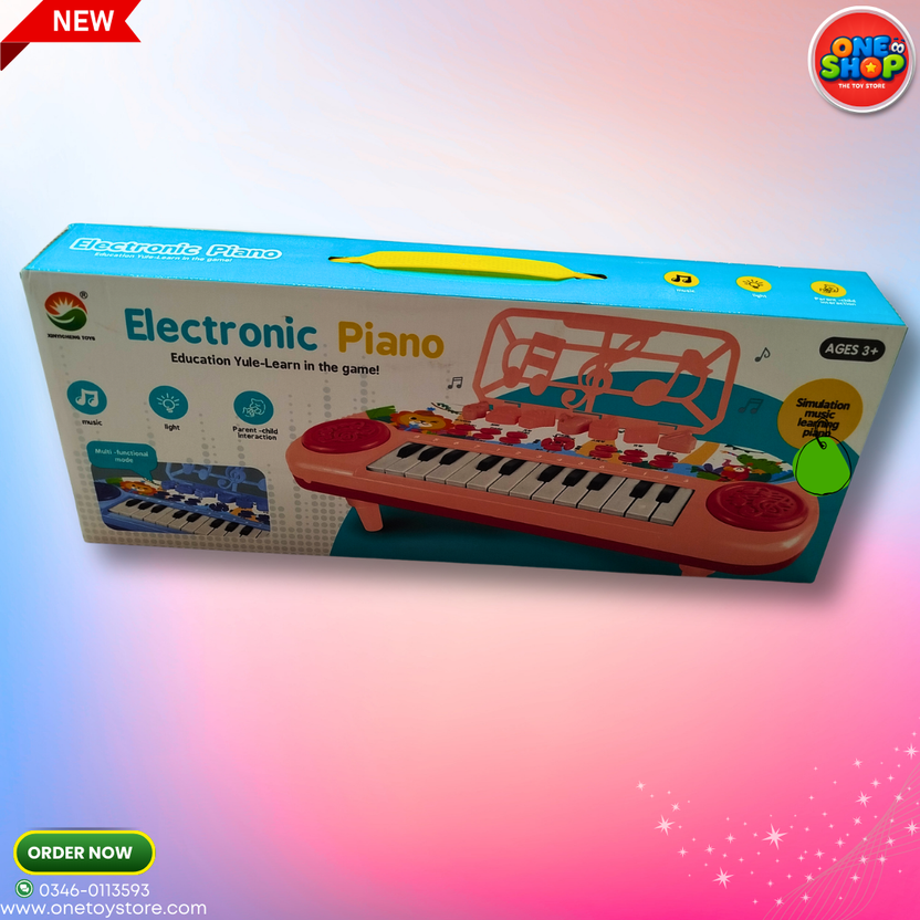 Kids Electronic Piano Keyboard with Lights & Music – Educational Learning Toy for Toddlers 3+ | Multifunction Mini Keyboard with Sound Effects Main image