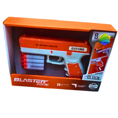 Blaster Zone Glock-Style Toy Gun for Kids – Soft Bullet Pistol with 6 Foam Darts – Safe Shooting Toy for Boys Age 8+