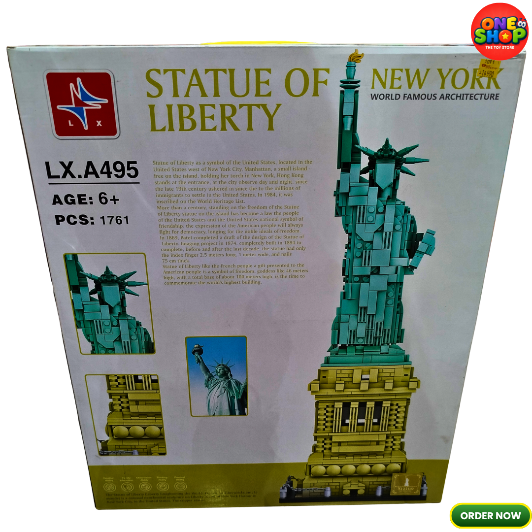 Statue of Liberty Building Blocks Set 1761 Pieces – New York Architecture Model Kit for Kids & Adults | Educational Landmark Construction Toy | STEM Building Set