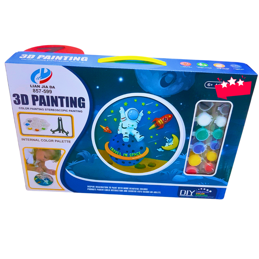 3D Painting Space Theme DIY Art Set for Kids – Creative Color Kit with Paints, Palette & Brush | STEM Craft Toy for Ages 6+ Main image