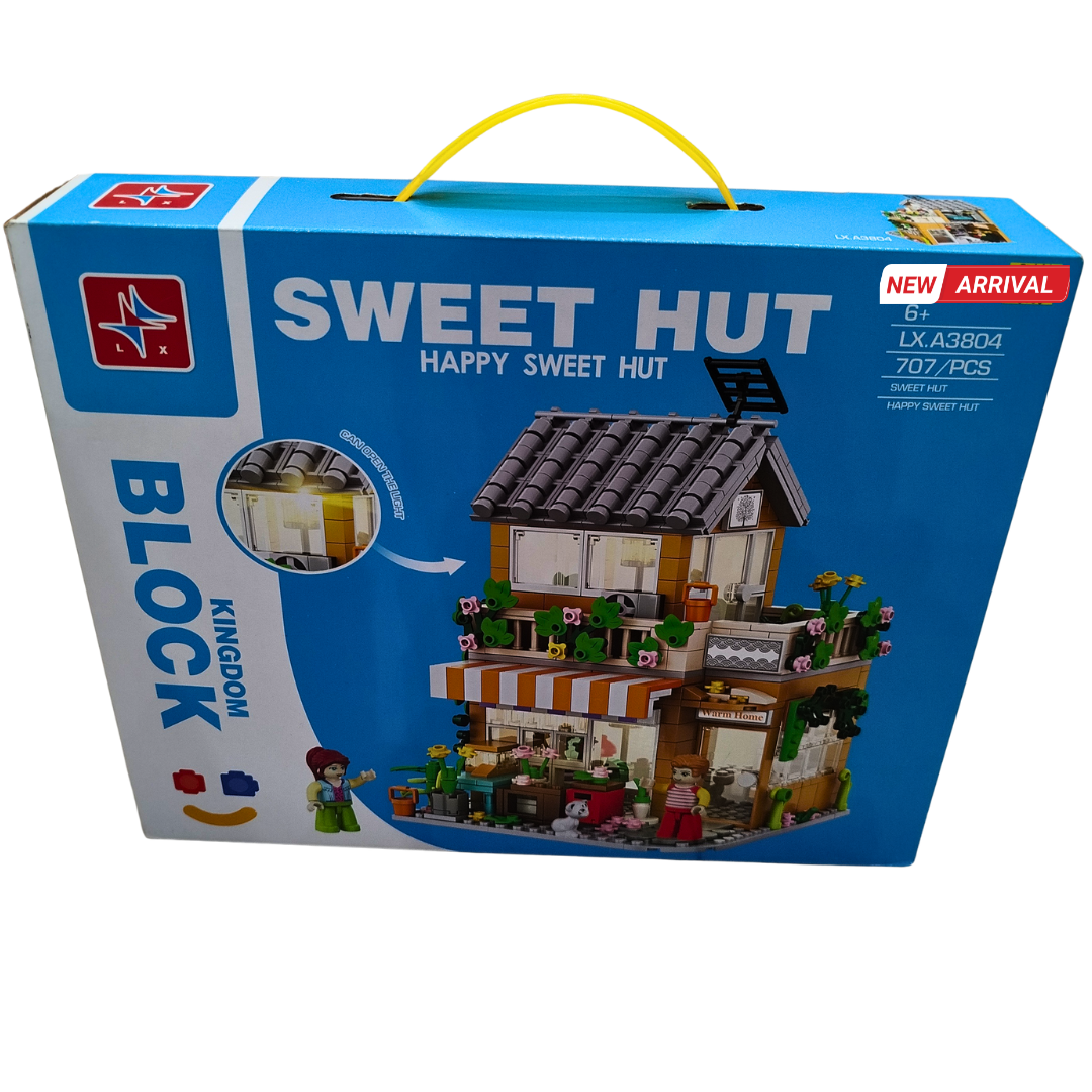 Sweet Hut Building Blocks Set (707 PCS) – Happy Sweet Hut Shop Construction Toy for Kids | STEM Learning, Creative Play & Imagination