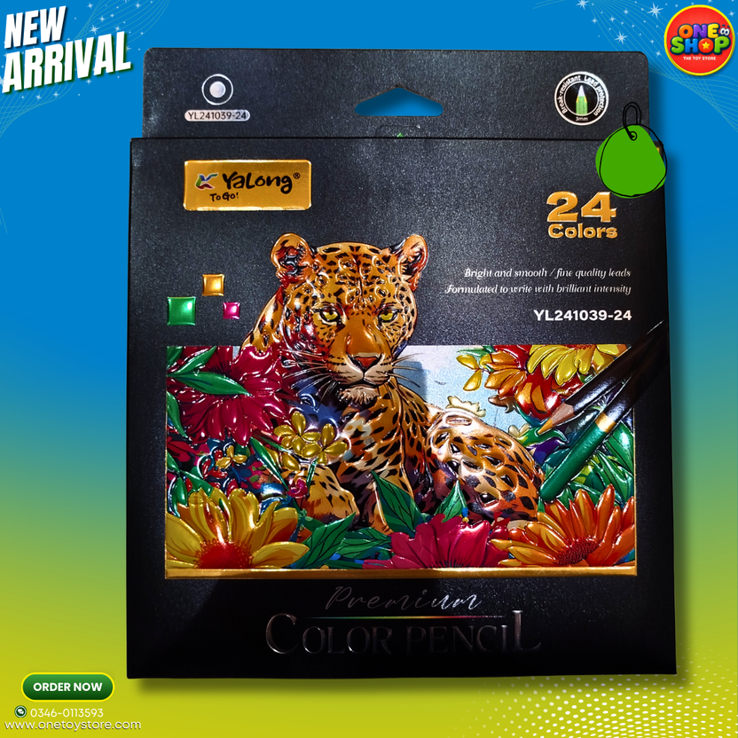 Yalong 24 Colors Premium Color Pencils Set for Kids – Bright & Smooth Drawing and Coloring Pencils for School Art Supplies in Pakistan Main image