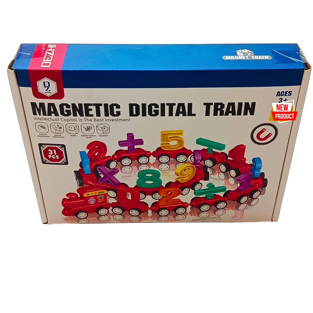 Magnetic Digital Train Number & Math Learning Toy – 31 Pieces | Colourful Number Counting, Addition & Subtraction Train Building Set for Kids Ages 3+ Secondary image
