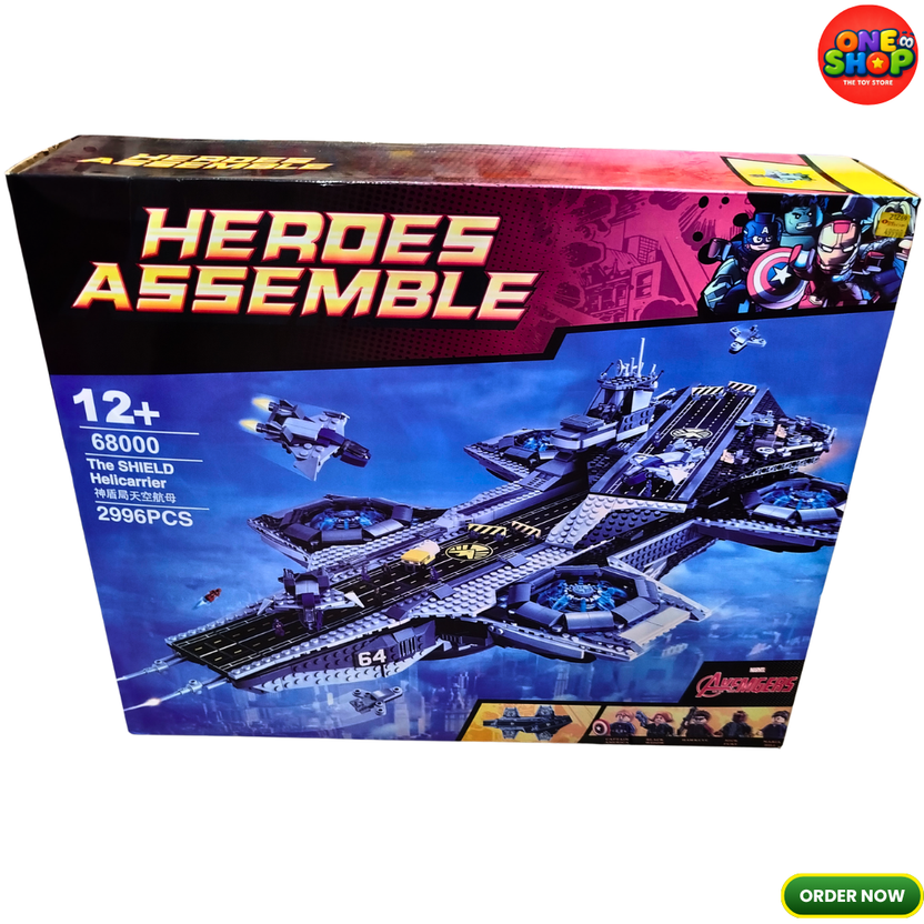 Heroes Assemble SHIELD Helicarrier Building Blocks Set 2996 Pieces – Superhero Aircraft Carrier Construction Toy for Kids & Collectors | Large STEM Building Set 12+ Years Main image
