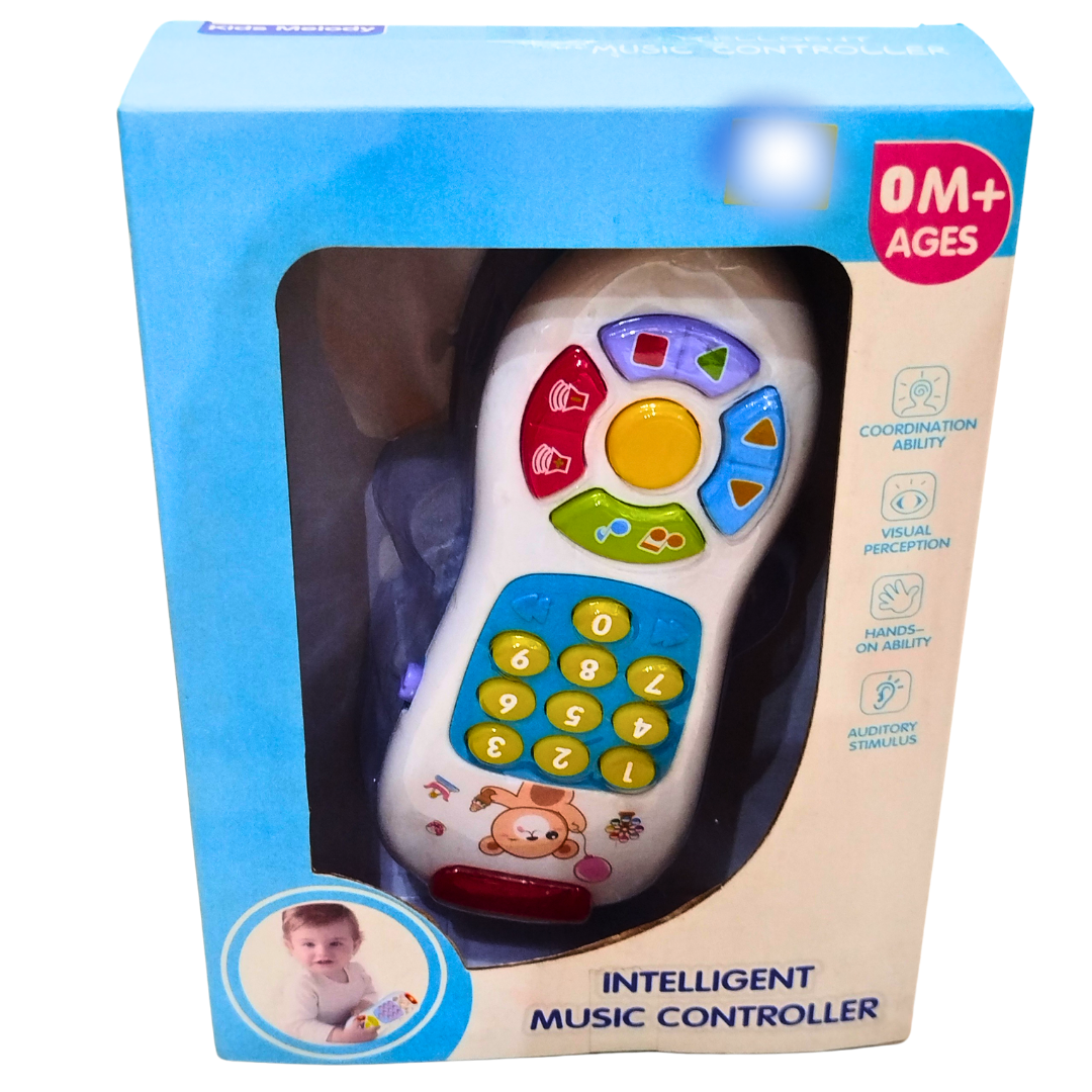 Intelligent Baby Music Controller Toy – Remote Control Style Light & Sound Toy for Infants 0 Months+ | Early Development Musical Toy with Buttons & Lights