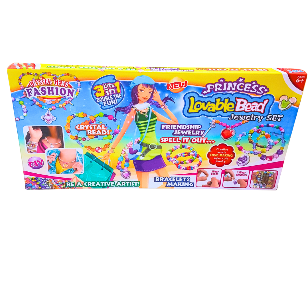 Princess Lovable Bead Jewelry Set – DIY Friendship Bracelets & Necklace Craft Kit (Ages 6+)" Secondary image