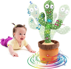 Rechargeable Dancing Cactus Talking Toy,Wriggle Singing Mimicking Cactus,Repeat What You Say,Sing,Dance,Recording,LED