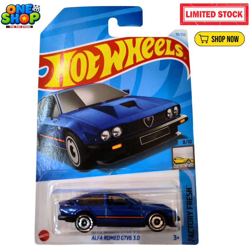 Hot Wheels Alfa Romeo GTV6 3.0 Die-Cast Car – 1:64 Scale Mattel Toy Car | Classic Alfa Romeo Collectible for Kids Main image