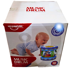 Huanger Musical Drum Toy for Babies – Light & Sound Activity Drum for Crawling Toddlers 18 Months+ | Early Learning Music Toy