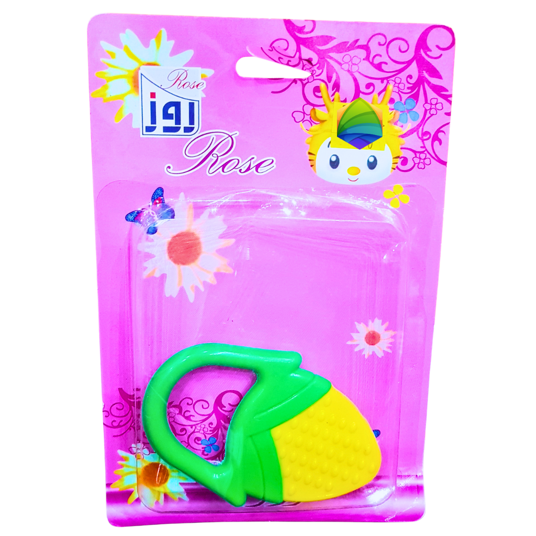 Rose Corn Shape Baby Teether – BPA-Free Soft Silicone Teething Toy for Infants | Textured Gum Soother for 3+ Months