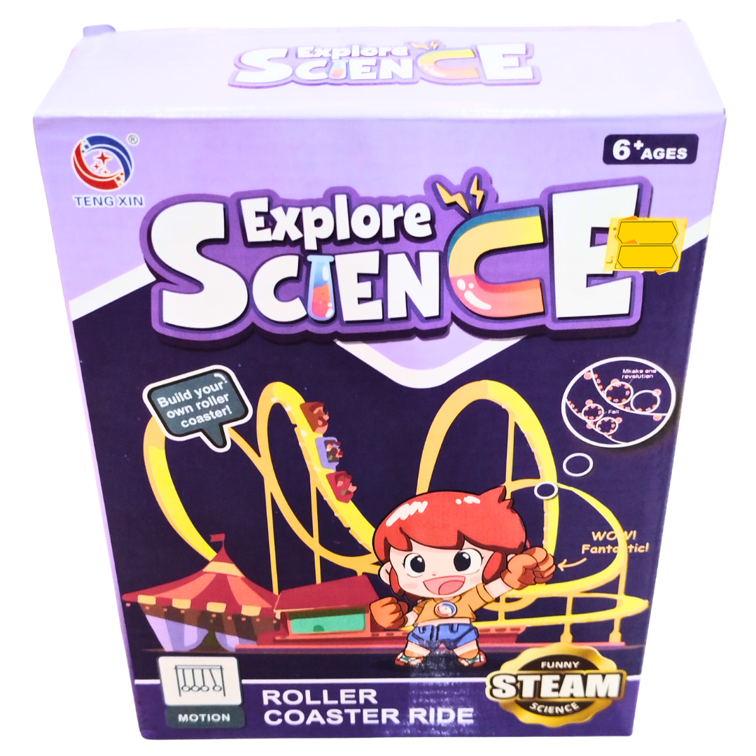 🎢 Explore Science Roller Coaster Ride Kit – DIY Motion & Energy STEM Experiment Set for Kids (6+ Years) | Build Your Own Coaster