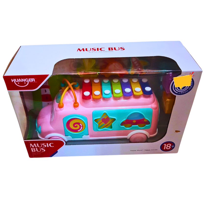 Huanger Music Bus Toy - Interactive Xylophone & Shape Sorter for Toddlers (18+ Months) Main image