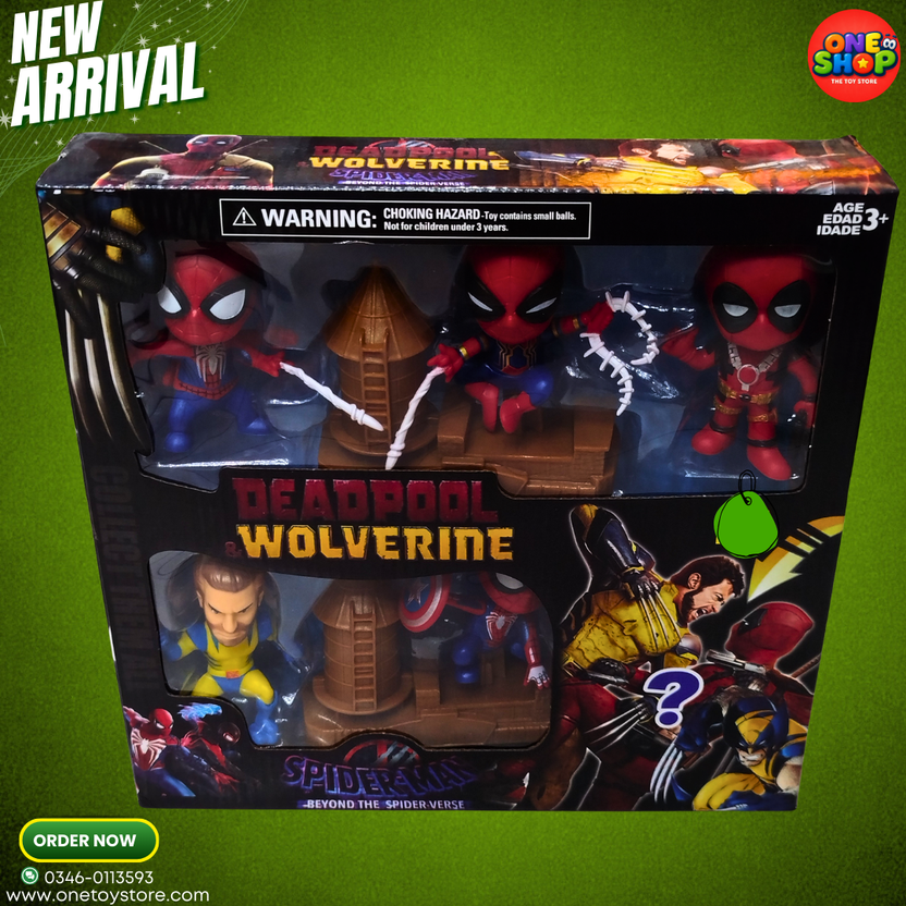 Deadpool & Wolverine Action Figures Set for Kids – Spider-Man Beyond the Spider-Verse Superhero Toy Collection | Marvel Cartoon Figures Gift Pack Main image