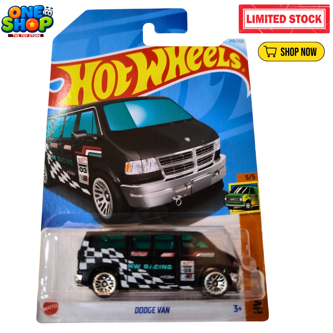 Hot Wheels Dodge Van Die-Cast Car – 1:64 Scale Mattel Racing Van Toy | Custom HW Racing Van for Kids