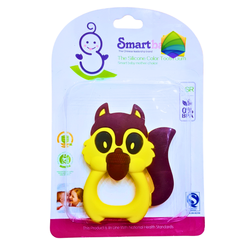 Smart Baby Squirrel Silicone Teether – BPA-Free Soft Teething Toy for Babies | Animal Shape Gum Soother for 3+ Months