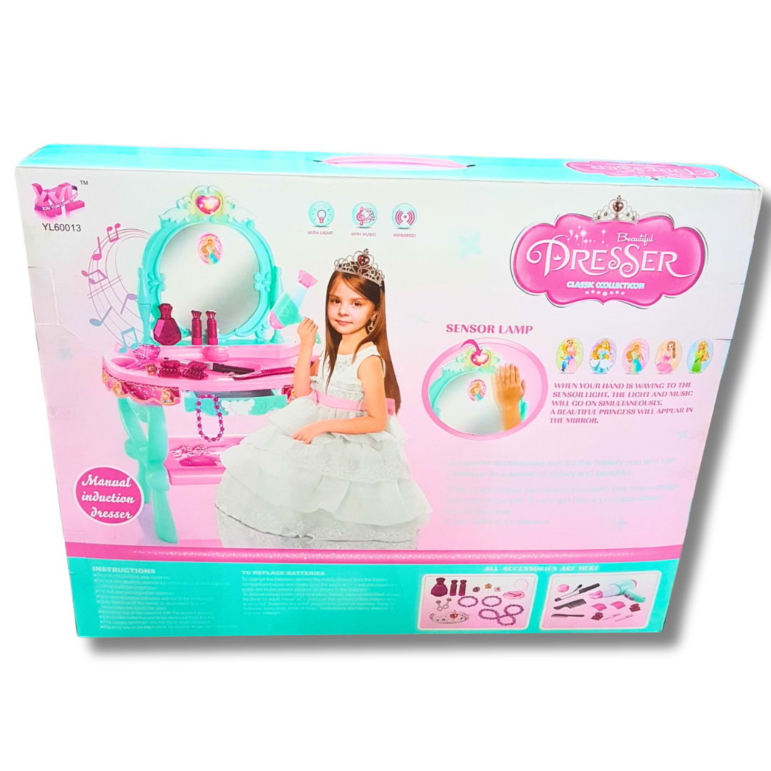 Princess Dressing Table with Piano and Sensor Light - Musical Vanity Set for Kids (Ages 3+) Secondary image
