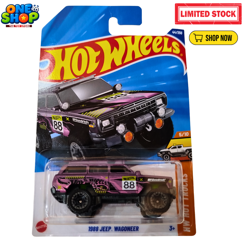 Hot Wheels 1988 Jeep Wagoneer Die-Cast Car – 1:64 Scale Mattel Off-Road SUV Toy | Custom Jeep Truck for Kids Main image