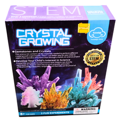 🔬 Crystal Growing Science Kit – STEM Educational Set for Kids | 2 Crystal Experiments | Grow Gemstones at Home (8+ Years)