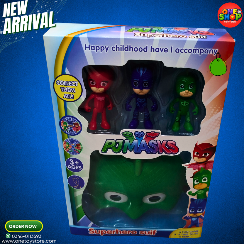PJ Masks Action Figures & Light-Up Mask Set for Kids – Catboy, Owlette & Gekko Superhero Toy Pack | PJ Masks Toys for Boys & Girls 3+ Main image