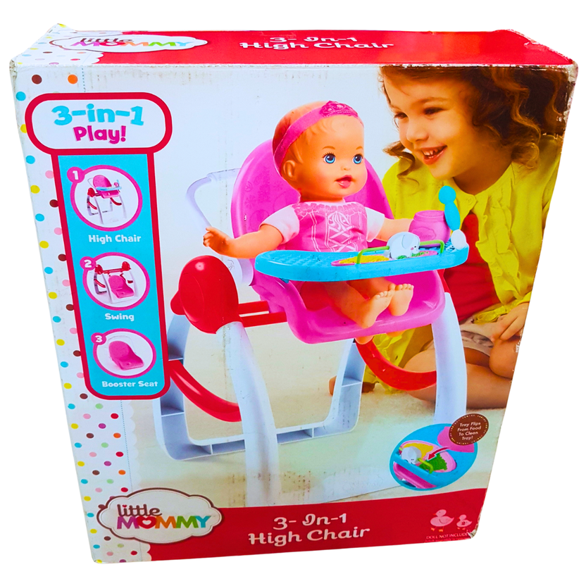 Little Mommy 3-in-1 High Chair Playset – Convertible High Chair, Swing, and Booster Seat for Dolls (Ages 3+) Main image