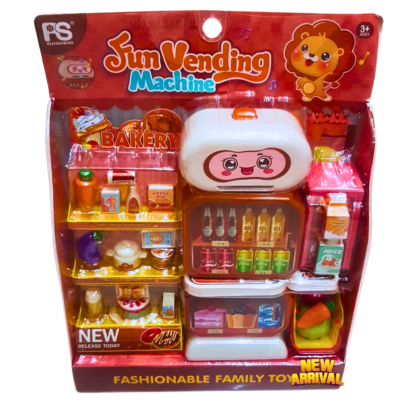 Fun Vending Machine Toy Set for Kids – Mini Food & Drink Dispenser Play Set with Snacks & Bakery Items | Educational Pretend Play for Ages 3+ Main image