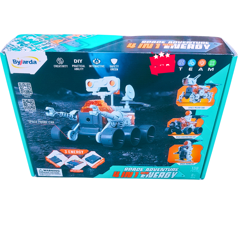 Space Adventure 4-in-1 New Energy STEM Kit – Build Space Vehicles with Solar, Saltwater, and Electric Power | Ages 8+ Main image