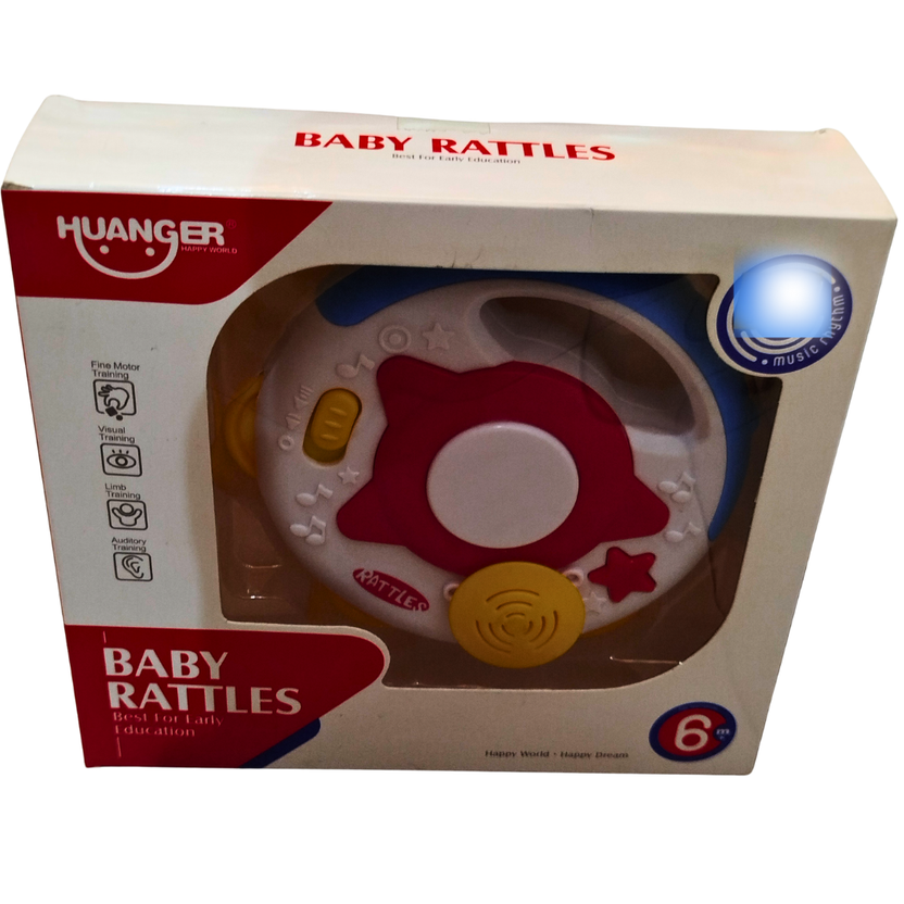 Huanger Musical Baby Rattle Toy – Light & Sound Star Rattle for Infants 6 Months+ | Early Learning Handheld Toy for Sensory & Motor Skill Development Main image