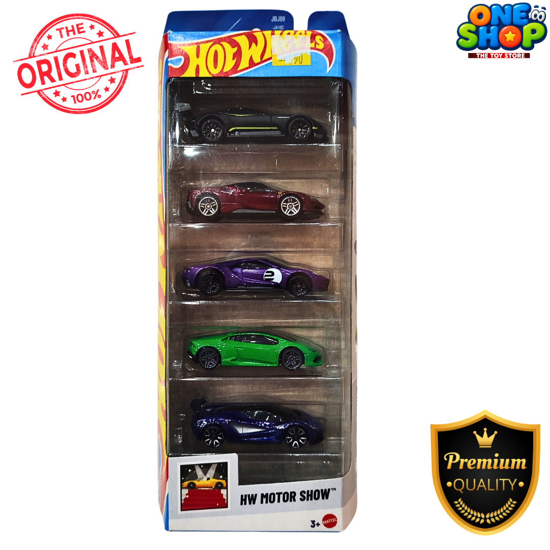 Hot Wheels HW Motor Show 5-Car Pack – Aston Martin Vulcan, Ferrari SF90 Stradale, Ford GT, Lamborghini Huracán & Lotus Evija Die-Cast Set Secondary image