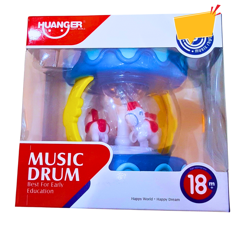Huanger Rotating Music Drum Toy - Carousel-Inspired Musical Playset for Toddlers (18+ Months) Main image