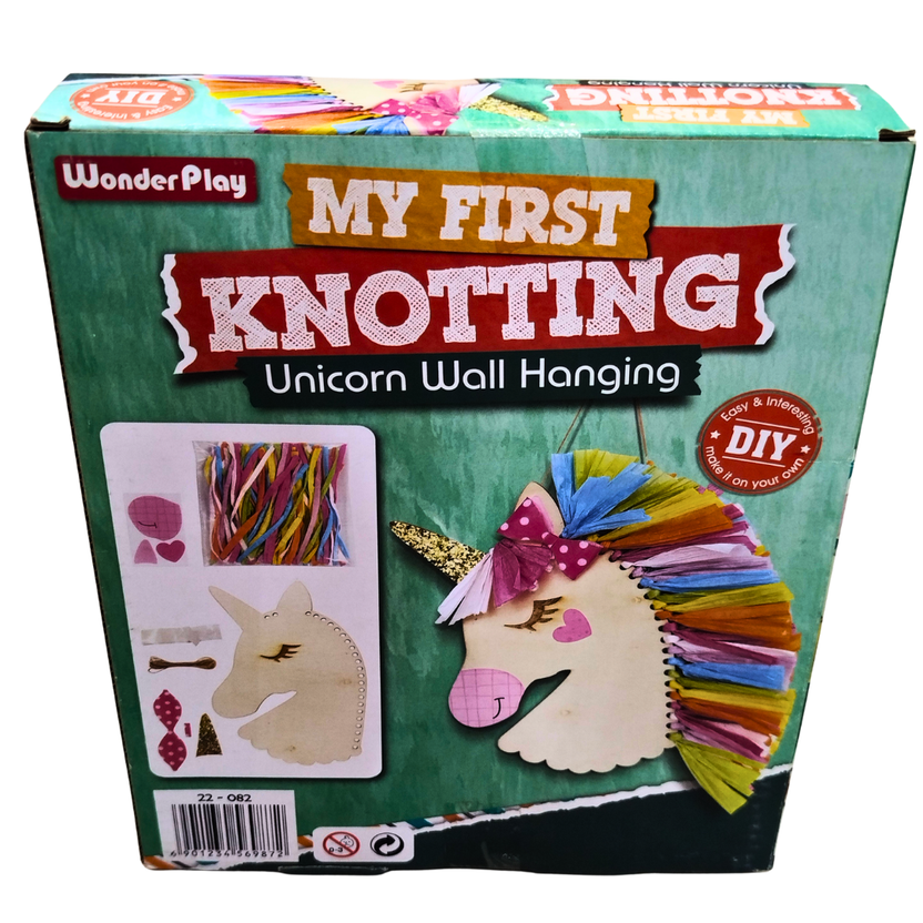 🦄 WonderPlay My First Knotting – DIY Unicorn Wall Hanging Craft Kit for Kids (Ages 5+) | Creative Arts & Crafts Toy Main image