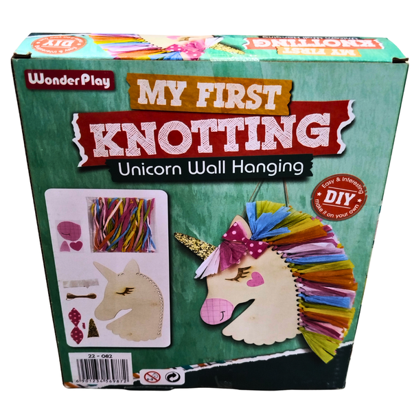 🦄 WonderPlay My First Knotting – DIY Unicorn Wall Hanging Craft Kit for Kids (Ages 5+) | Creative Arts & Crafts Toy